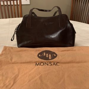 Monsac shoulder bag - Dark Brown leather